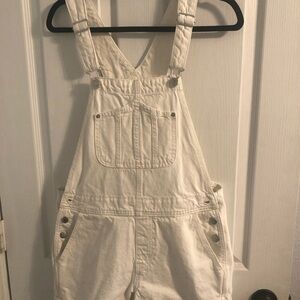 Old Navy White Denim Short Overalls